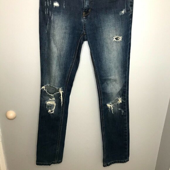 Free People Skinny Jeans Size 26 Blue Denim Distressed - Picture 1 of 7